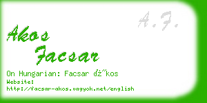 akos facsar business card